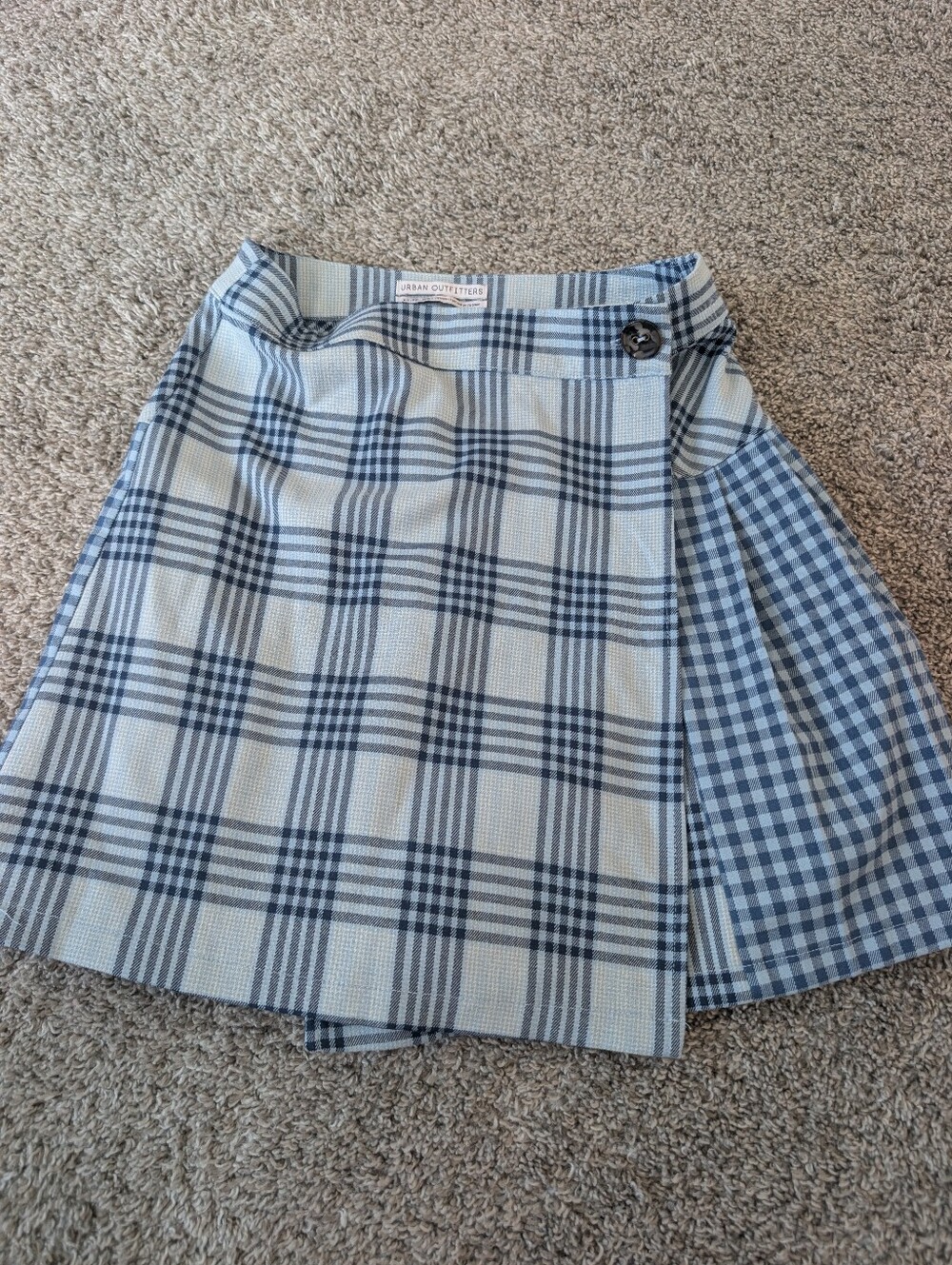 Urban Outfitters Blue Plaid Pleated Mini Skirt XS Preppy Schoolgirl Style